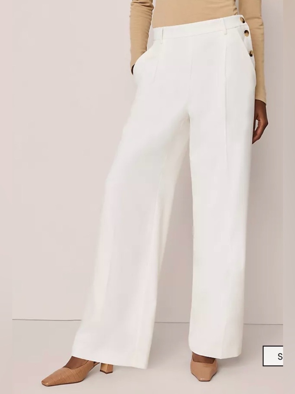 Ann Taylor - Side Buttons Wide Leg Pants (8P)